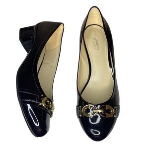 Naturalizer Parkmore Black Patent Pumps heels womens shoes 10 Wide